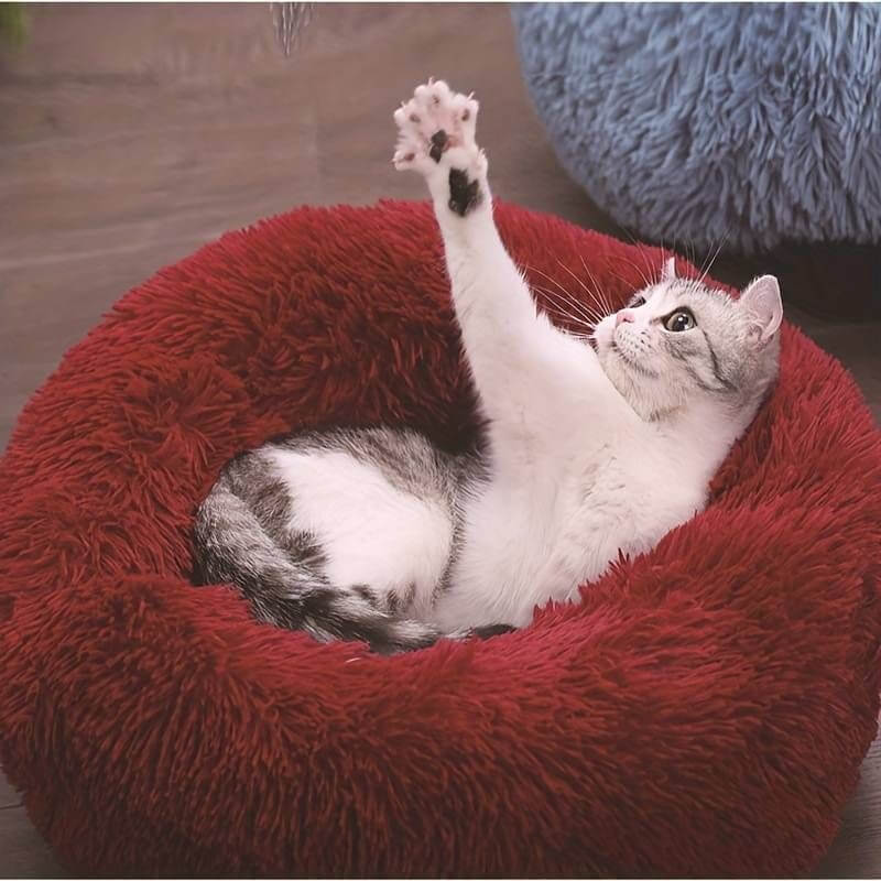 MrFluffyFriend - Cama Roja Para Gatos Para Aliviar La Ansiedad